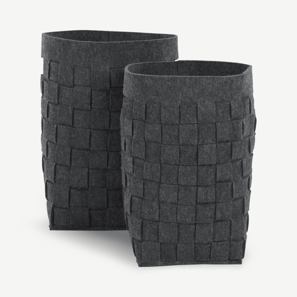 Bask Set of 2 Felt Woven Laundry Baskets, Charcoal – MyBathroomStore.co.uk